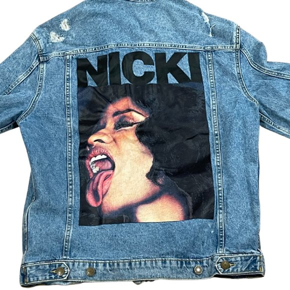 H&M Jackets & Blazers - RARE Nicki Minaj denim distressed Jacket Medium